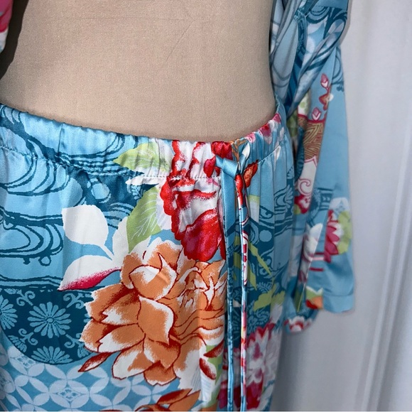 N by Natori Sakura Satin Pajama Set Sz 2X Mandarin Collar Excellent Condition - Picture 5 of 16